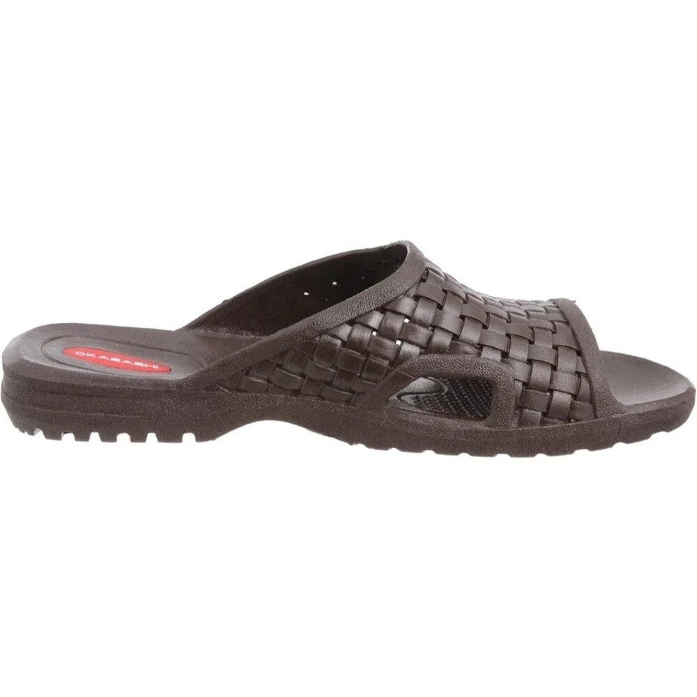 OKABASHI Men's Torino Brown Sandals Slides - Sz Large (8 - 8.5) - New With Tags